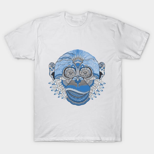 Crazy blue monkey T-Shirt by tonkashirts